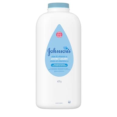 Johnson's Baby Powder, Naturally Derived Cornstarch with Aloe & Vitamin E for Delicate Skin, Hypoallergenic and Free of Parabens, Phthalates, and Dyes for Gentle Baby Skin Care 623g