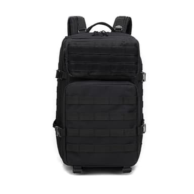 Lizbin Military Tactical Backpack, Military Backpack 45L Tactical Rucksack, Travel Backpack, Large Capacity Survival Backpack Assault Pack for Outdoor Sports Hiking Camping Mountaineering (Black)