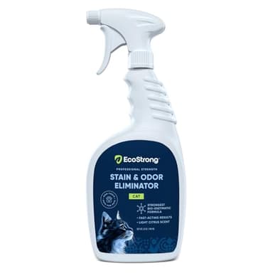 Cat Stain And Odor Remover | Enzyme Urine Odor Neutralizer - Stain Remover for Carpet, Litter Boxes, Bedding, and Laundry [Citrus Scent, 32 oz. Spray]