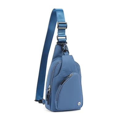 WESTBRONCO Small Sling Bag for Women Nylon Crossbody Sling Backpck Lightweight for Travel Casual Daily, A-blue, Sling Bag