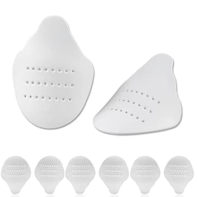 Hsathoac 4 Pairs Shoe Crease Protector, Shoe Toe Protectors, Crease Protectors for Sneakers, Anti-Wrinkle Shoes Crease Protector Toe Box Decreaser for Men's US Size 7-12, White