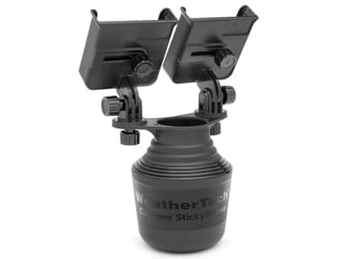WeatherTech CupFone Duo XL - Universal Dual Cell Phone Cup Holder (8ACF12XLD) with Black Plastic Knobs