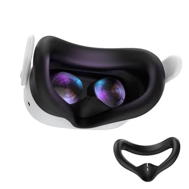 AMVR Upgraded Silicone Face Cover Compatible with Meta/Oculus Quest 3S Accessories, Sweatproof Face Pad, with Nose Pad, Immersive VR Experience