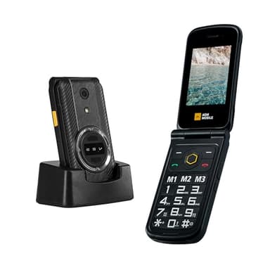 AGM M8 Rugged Basic Flip Phone, 4G Feature Cell Phone, Simple Mobile Phones, Waterproof & Drop-Proof, SOS Side Key, Speed Dial, 104dB Speaker, Large Fonts & Big Buttons, Dual SIM, FM Radio, Flashlight