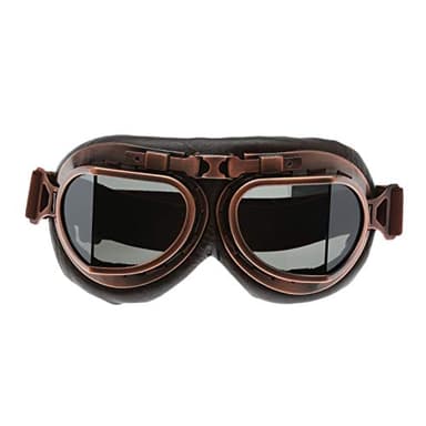 MUXSAM Vintage Motorcycle Goggles, ATV Motocross Goggles, Dirt Bike Racing Riding Off Road Scooter Glasses, Windproof Dustproof Eyewear for Adults Men Women, Copper Frame Smoke Lens