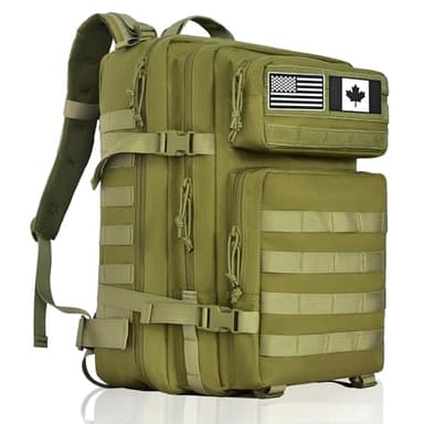 ITHWIU Tactical Backpacks, Large Capacity 45L Military Backpack Army Molle for Outdoor Hiking, Camping, Hunting, Army Green