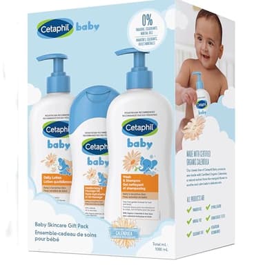 Cetaphil Baby Gift Pack - Baby Skincare Essentials - Paraben, Colourant and Mineral Oil Free, 3 Count (Pack of 1)