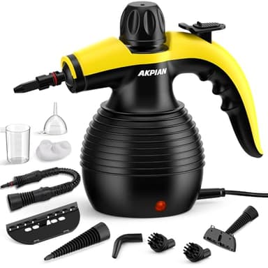Handheld Steam Cleaner, Steamer for Cleaning, Multipurpose Portable Steam Upholstery Cleaners for Home Use with Safety Lock and 10 Accessory Kit to Remove Grime, Grease