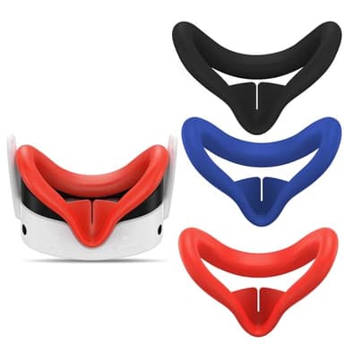 3PCS Face Pad Cover Compatible with Meta Quest 3S, Silicone Face Cushion Cover Washable Soft VR Accessories Case Light Blocking Nose Pad Compatible with Oculus Quest 3s