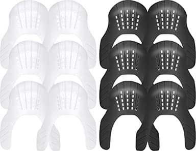 Gorygold 6 Pairs Shoe Crease Protector for Most Sneakers & Boots - Anti Crease Guard Shoe Inserts - Men Women Kids Size 3-15, Black+White, Kids US Size 3-7