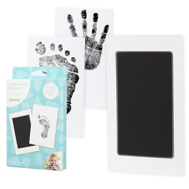 Pearhead Newborn Baby Handprint or Footprint “Clean-Touch” Ink Pad, 2 Uses, Black, 1 Count (Pack of 1)