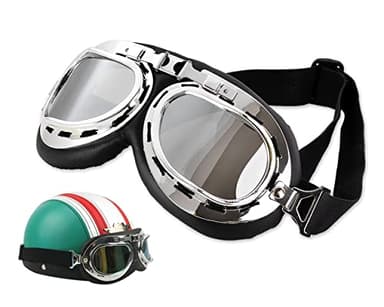 Cosplay Goggles Steampunk Motorcycle Goggles Costume Retro Pilot Style Goggles (Black - Clear Lens)