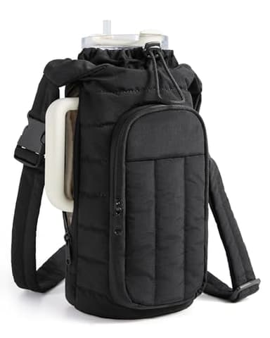 BAGSMART Water Bottle Holder Bag with Strap, 40/32 oz Crossbody Bag Gym Accessories, Sling Purses for Women