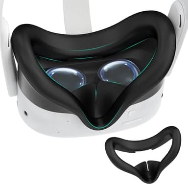 RGEEK Silicone Face Cover for Meta Quest 3S - Sweat-Proof, Lightproof, Non-Slip, Washable Face Pad Accessory (Not Compatible With Quest 3)