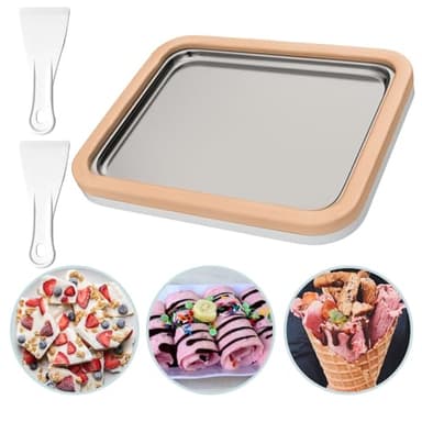 Rolled Ice Cream Maker, Instant Ice Cream Machine, Instant Cold Plate for Diy Ice Cream, Fruit Frozen Yogurt (Orange)