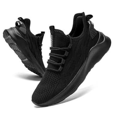 YRLTYO Men Walking Shoes Men Casual Breathable Running Shoes Tennis Gym Athletic Sport Shoes Ligthweight Slip Comfortable Sneakers Black Size 10
