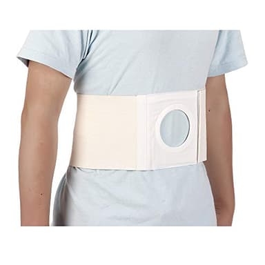 Ostomy Belt with Ring for Men and Women – Adjustable Stoma Support Hernia Belt for Urostomy, Ileostomy, Colostomy – Post Surgery Abdominal Binder, Breathable Wrap for Bag Protection (Medium)