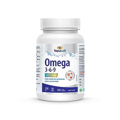 MapleLife Nutrition® – Omega 3-6-9 Fatty Acids 1200 mg– EPA, DHA, ALA - Maintain Cardiovascular System – Improves Heart Health – Supports Brain – Anti-inflammation – Maintain Joint – 100 Softgels