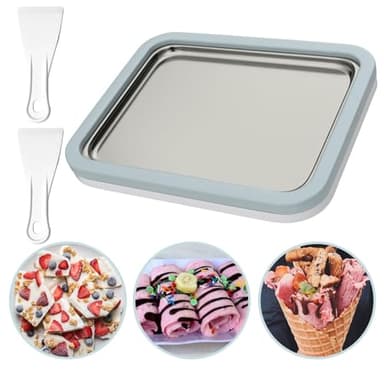 Rolled Ice Cream Maker, Instant Ice Cream Machine, Instant Cold Plate for Diy Ice Cream, Fruit Frozen Yogurt (Blue)
