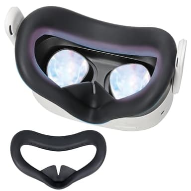 VR Silicone Face Cover for MetaQuest 3S Accessories, Soft Silicone Face Cushion Pad, Sweat-Proof & Anti-Light Face Cover Cushion Compatible with Quest 3S