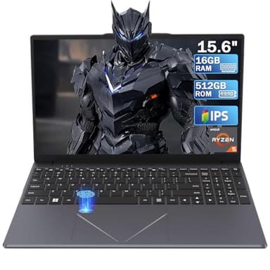 15.6 Inch Laptop with 4-Core Ryzen 5 3500U Processor, 16GB RAM, 512GB SSD, Touch ID, Numpad, IPS 1980 x 1080 Display, for Gaming Laptop Business and Students.