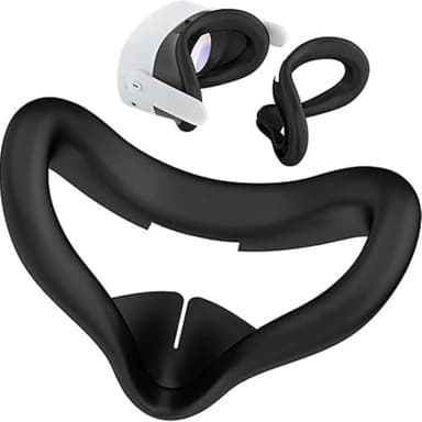 Soft Silicone Facial Cover for Meta Quest 3S Accessories, Breathable and Washable Face Pad Cushion, Anti or Slip Reusable VR Mask Protector (Not Compatible with Quest 3)
