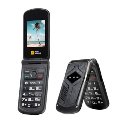 AGM M10 Rugged Basic Flip Phone, 4G Feature Cell Phone, Simple Mobile Phones, Waterproof & Drop-Proof, Pocket-sized, SOS Button, Speed Dial, 98dB Speaker, Large Fonts & Big Buttons, Dual SIM, FM Radio