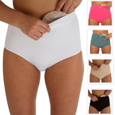 Comfizz Women's Support Briefs for Artificial Intestinal Outlet, Hernia or Post Surgery High Waist Light Support (Level 1)