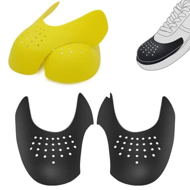 Lyxhag Shoe Crease Protector,2 Pairs Anti Crease Guards Sneaker Crease Protectors Shoe Guard Force Fields, Black+Yellow