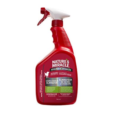 Nature’s Miracle Advanced Stain and Odor Eliminator Dog, 32 Ounces, Spray, Fresh Scent, Severe Mess Enzymatic Formula For Tough Pet Messes