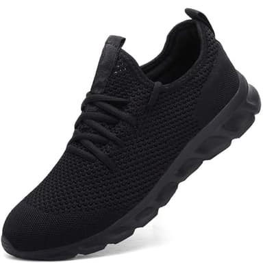 DaoLxi Mens Running Shoes Sneakers Walking Athletic Slip on Tennis Gym Fashion Casual Workout Sports Ligthweight Shoes for Jogging Black Size 12