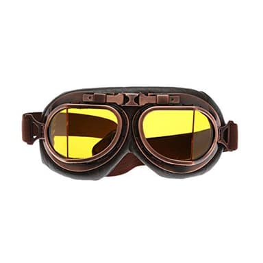 MUXSAM Vintage Motorcycle Goggles, ATV Motocross Goggles, Dirt Bike Racing Riding Off Road Scooter Glasses, Windproof Dustproof Eyewear for Adults Men Women, Yellow