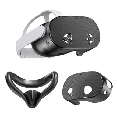 Silicone Face Pad Cover for Meta Quest 3S, VR Shell Headset Cover Compatible with Oculus Quest 3S Accessories, Comfortable Silicone Face Cushion Pad with Lightproof Nose Pad for Quest 3S
