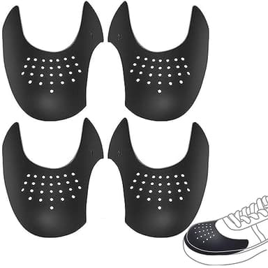 Shoe Crease Protector,2 Pairs Anti Wrinkle Shoe Protector, Against Toe-Box Wrinkle Protection, Prevent Sneaker Shoes Crease Protector for Men and Women, Casual Shoes & More (Black*2-L(7''-12''))