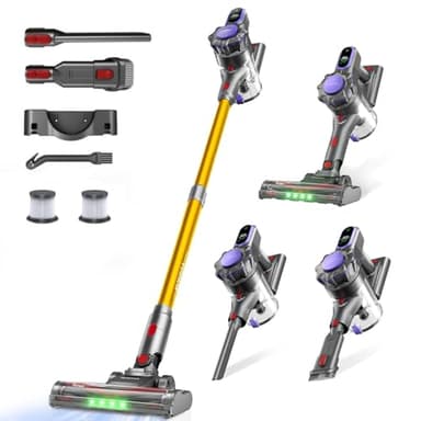 MONSGA Cordless Vacuum Cleaner, 45KPa Stick Vacuum for Home, 50Mins Anti-Tangled Vacuum Cleaner with Charging Dock, Light-Weighted Handheld Vacuum for Pet Hair/Carpet/Floor, MV3