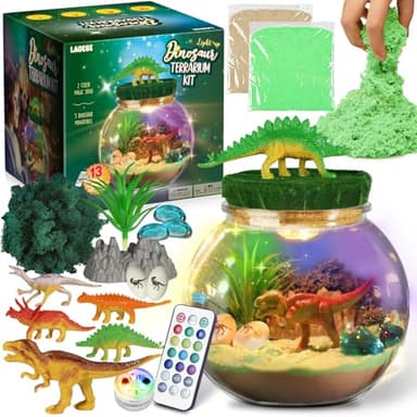 Dinosaur Gifts for Boys - Terrarium Kit for Kids - Birthday Gift for Boy Ages 4 5 6 7 8-12, DIY Dinosaur Toys, Arts and Crafts Kit for Kids-Easter Gifts for Boys