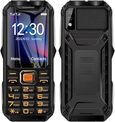 4G Rugged Phone, Unlocked Cell Phone for Seniors/Kids, Elderly Mobile Phone with 2.4in Screen, 16800mAh Battery, Dual LED Flashlight, Big Speaker, SOS, Radio
