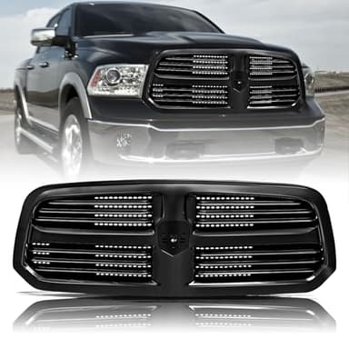 Aosky Transverse Stripe Front Grille Compatible with 2013-2018 Dodge Ram 1500, 2019-2023 Ram 1500 Classic, Black Bumper Grill