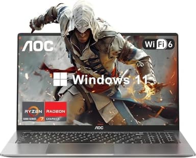 2025 AOC AX16 PRO Gaming Laptop, 16.1" FHD (1920 x 1080) Display, AMD Ryzen 7 5700U(8C/16T) Processor, 16GB DDR4 RAM, 512GB SSD, Windows 11 Pro, Wi-Fi 6, BT5.2, 53Wh Battery, Backlit Keyboard, Gray