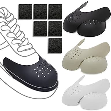 3 Pair Shoes Crease Protector and Cushioning Sponge, Sneaker Shoes Protectors, Crease Guards Anti Crease Shoes Protector, Anti Wrinkle Shoes Crease Protector, No Crease Shoe Inserts (Women's 5-8.5)