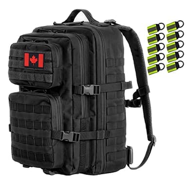 Black Tactical Backpack for Men, Military Backpack, Molle Backpack, 42L, Waterproof, Large Army 3 Day Hiking Daypacks (black)
