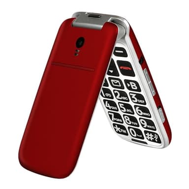 artfone G3 Red - 4G Flip Cell Phone for Seniors, Unlcoked Phones with SOS Button, Big Button, Loud Volume, Camera, Talking Clock, Speed Dial, Charging Dock, 1300mAh Battery
